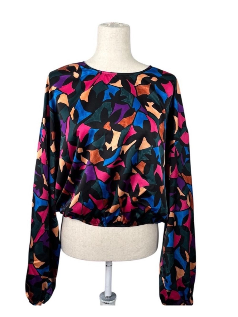 Show Me Your Mumu Good Times Top in Mosaic Magic Luxe Satin NWT Sz Small